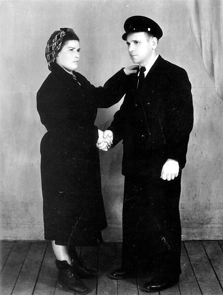 Władysław Borysewicz z żoną po uwolnieniu z łagrów w Workucie (Komi, ZSRR).