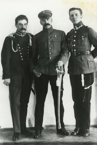 Józef Piłsudski, Czesław Świrski i Władysław Belina-Prażmowski po zdobyciu Wilna, 19-22 kwietnia 1919