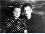 Edward Lisowski, były żołnierz AK ps. Kruk i jego żona Stefania po uwolnieniu z łagru w Orotukanie (Kołyma, ZSRR).