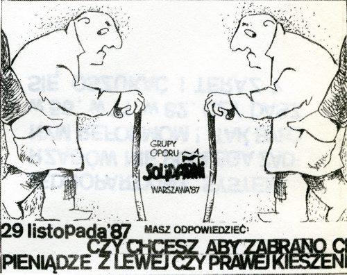 Ulotka Grup Oporu Solidarni 29 listopada 1987