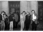 Spotkanie w sejmie po marszu protestacyjnym w Warszawie zorganizowanym przez NZS SGGW pod hasłem Wolność dla więźniów politycznych, stoją od prawej: Ryszard Marszałek, Daniel Wróblewski, Jan Karolkiewicz.